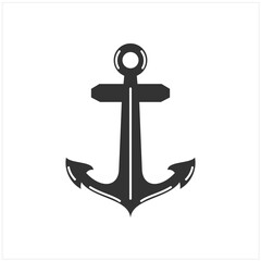 Anchor vector logo icon Nautical maritime sea ocean boat illustration symbol