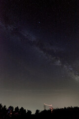 The Milky Way at night over Mountains