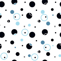 Polka dots, Circles and circles. Vector Seamless background for textile, wrapping, Wallpaper