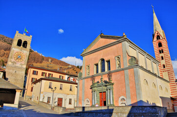 Fototapeta na wymiar Bormio - town and comune located i in northern Italy.