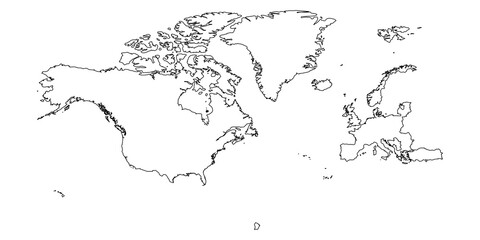 North Atlantic Treaty Organization, NATO, member countries silhouette map