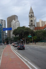 Fototapeta na wymiar Sao Paulo/Brazil: cityscape, streetview, avenue in downtown