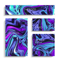 Abstract liquid painting, Modern artwork. Marble effect painting. Mixed blue, purple and red paints. EPS 10 vector
