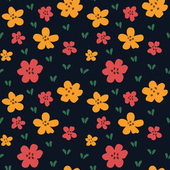 seamless repeating pattern with flowers. vector illustration