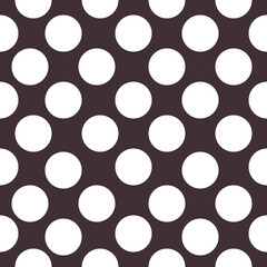 Classic polka dot background Vector illustration with white circles on brown background
