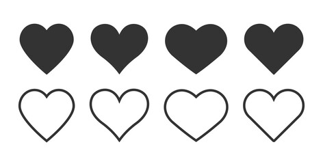 Heart linear vector icon. Valentine love and wedding thin line heart frames Heart vector icon isolated on white background, Heart transparency logo design eps 10