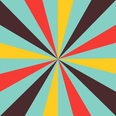 An abstract retro colored sunburst background image.