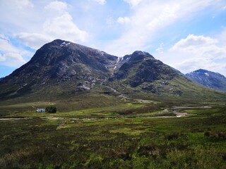 mountain landscape with blue sky