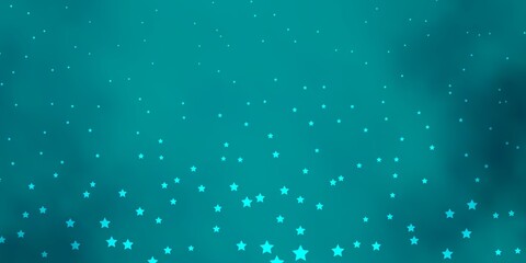 Dark Green vector background with small and big stars. Colorful illustration with abstract gradient stars. Theme for cell phones.