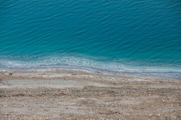 landscape of the Dead Sea, failures of the soil, illustrating an environmental catastrophe on the Dead Sea, Israel
