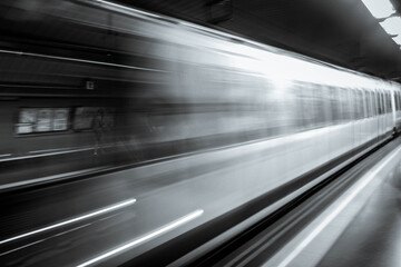fast moving train in motion