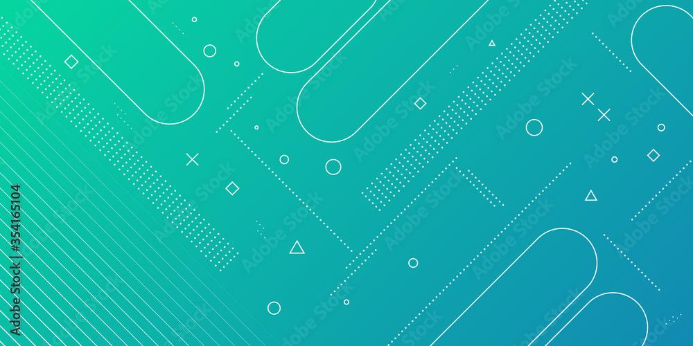 Canvas Prints modern abstract background with memphis elements in green and blue gradients and retro themed for po