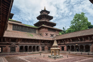 Fototapeta premium Courtyard of Mul Chowk, in the Patan Royal Palace Complex in Patan Durbar Square - Lalitpur, Nepal