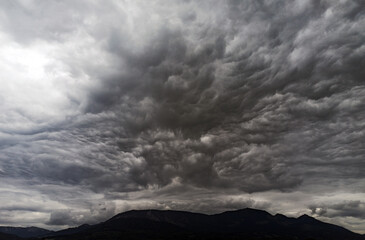 storm clouds over the mountains