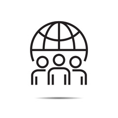 People Icon work group Team Vector, Online, Globe