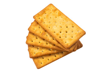 Cracker with salt isolated on white.