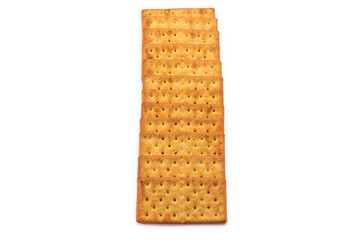 Cracker with salt isolated on white.