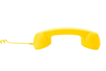 Yellow handset isolated on white.