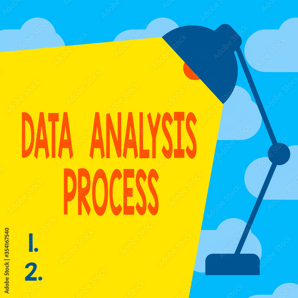 Fototapete text sign showing data analysis process. business photo text build a dashboard and analyze with grap