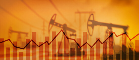 Universal financial background. Oil Rigs Concept.