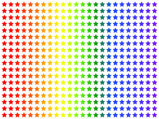 LGBT flag in the form of stars in rainbow colors. Template design, vector illustration. Gay pride textile background. Stock vector illustration.