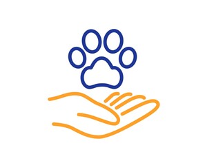 Pets care line icon. Veterinary clinic sign. Dog health symbol. Colorful thin line outline concept. Linear style pets care icon. Editable stroke. Vector