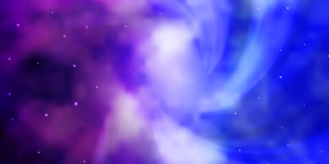 Light Pink, Blue vector background with small and big stars. Blur decorative design in simple style with stars. Best design for your ad, poster, banner.