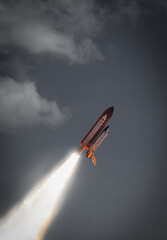 Rocket space craft. The elements of this image furnished by NASA.