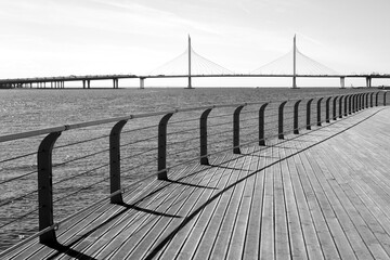 Cable bridge in Saint Petersburg.