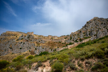 Fototapeta na wymiar Castle of Acrocorinth in Peloponnese, of Greece