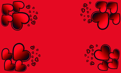Red wallpaper with red hearts