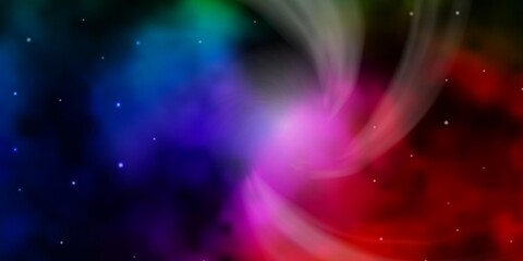 Fototapeta premium Dark Pink, Green vector background with small and big stars. Colorful illustration in abstract style with gradient stars. Pattern for new year ad, booklets.