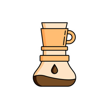 Coffee machine, coffee icon. Simple colored field outline vector illustration for ui and ux, website or mobile application