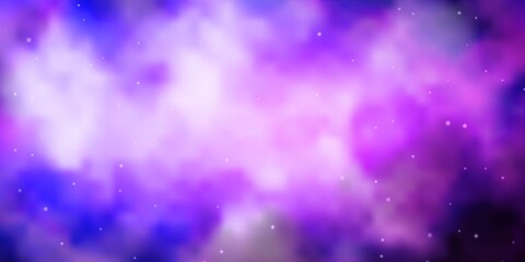 Light Purple vector template with neon stars. Decorative illustration with stars on abstract template. Design for your business promotion.