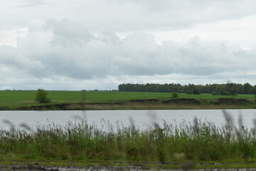 landscape with river and clouds