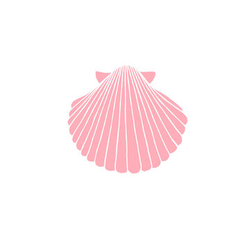 Vector hand drawn doodle sketch pink shell isolated on white background