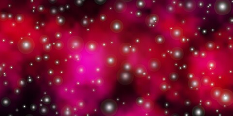 Light Pink vector background with small and big stars. Decorative illustration with stars on abstract template. Theme for cell phones.