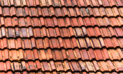 old red tile roof. tile