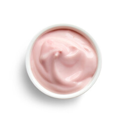 bowl of pink jogurt