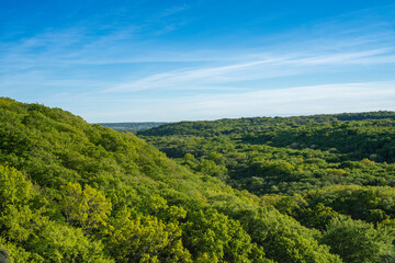Fototapeta premium Stenshuvud National Park Overlooking Lush forests nature with High Biodiversity and mountain landscape in Osterlen Skane, South Sweden. 