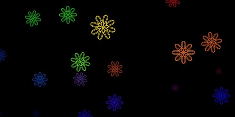 Dark Multicolor vector backdrop with chaotic shapes.