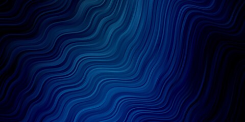 Dark BLUE vector template with wry lines. Abstract gradient illustration with wry lines. Template for your UI design.