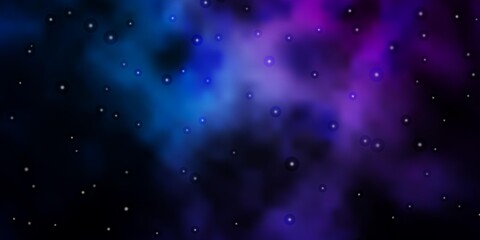 Dark Pink, Blue vector background with small and big stars. Colorful illustration with abstract gradient stars. Pattern for new year ad, booklets.
