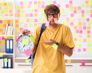 Student preparing for exams with many conflicting priorities