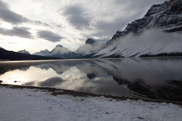 Mountains Reflecting Over the Winter Lake