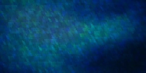 Dark BLUE vector background with lines, triangles.