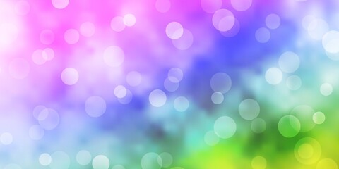 Light Multicolor vector texture with disks. Glitter abstract illustration with colorful drops. Pattern for booklets, leaflets.