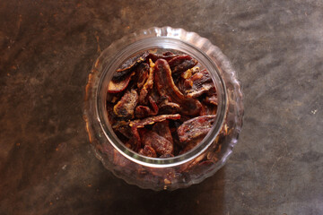 sale pisang, traditional food from indonesia, Made from bananas left, dried and deep-fried in the hot oil