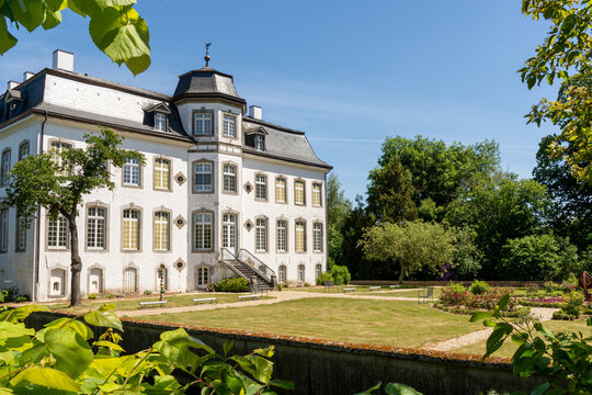 &Uuml;bach-Palenberg, Germany - May 31, 2020: Zweibr&uuml;ggen  Castle