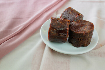 Gula Aren or Gula Jawa or sugar palm. Traditional Sugar from indonesia. Made from nira, which is a...